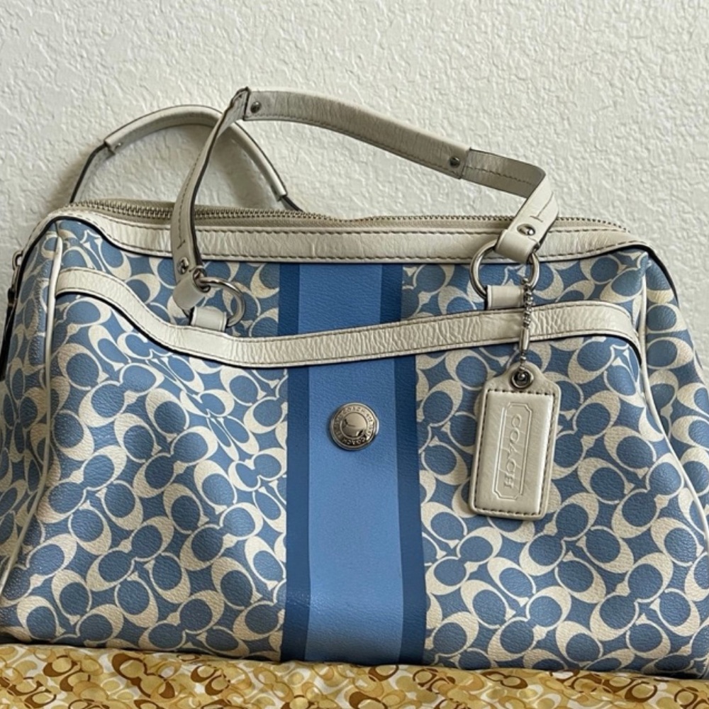 Coach Chelsea , Signature Blue and Cream Satchel one of their classics